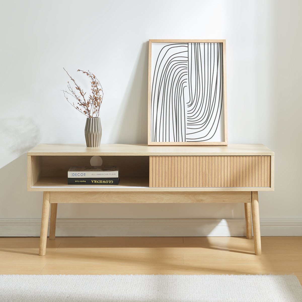 en.casa TV meubel Landskrona 115x40x48 cm eikenkleurig [en.casa]