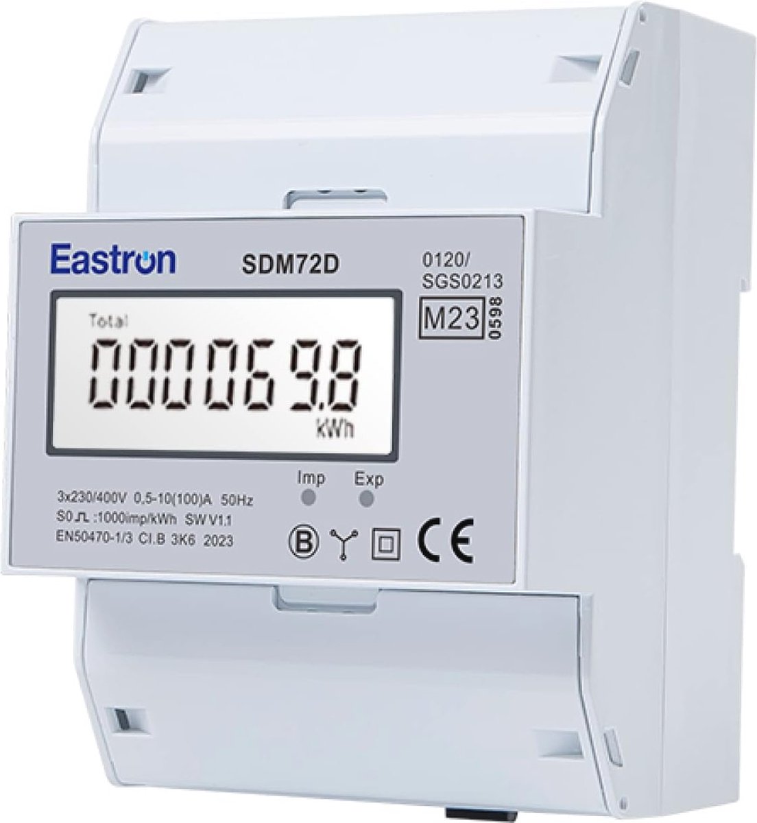 Elektriciteitsverbruiksmeter Driefasige Pulsmeter 100A kWh Slimme Energiemeter met LCD-scherm en Achtergrondverlichting