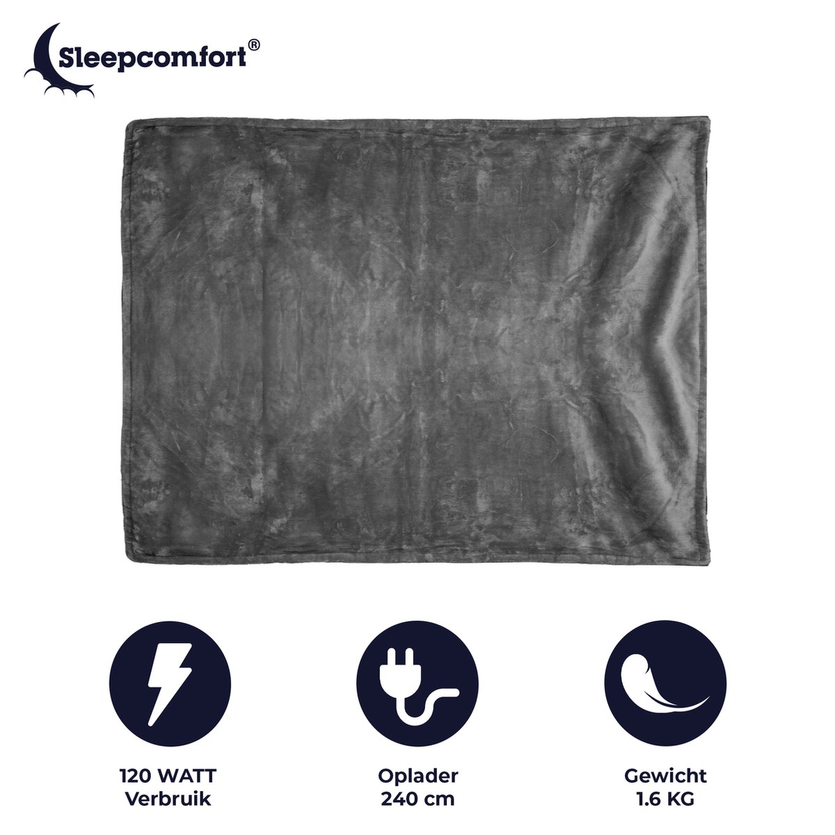 Elektrische Deken 1 persoons - 180x130 cm- elektrisch deken - 3 Standen - 1 Persoons - Warmtedeken - Ideaal kerstcadeau warmte deken - electrische deken 1 persoons - Grijs antraciet – foto 8