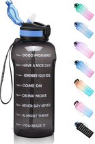 Drinkfles 1 liter, sportfles, lekvrij, motiverende drinkfles, sportfles, gegradueerde flessen voor fitness, fietsen, volwassenen, kantoor, school