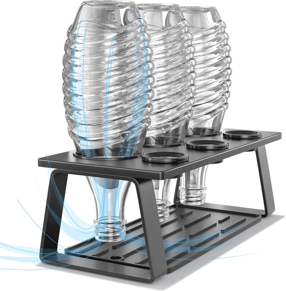 Goedkoopste Afdruiprek voor 3 SodaStream Flessen met Afneembaar Afdruipbakje