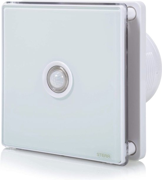 Air Roxy Badkamerventilator Met Aansluitdiameter 100 Mm Met Trekkoord En Stekker Front Zwart Glas