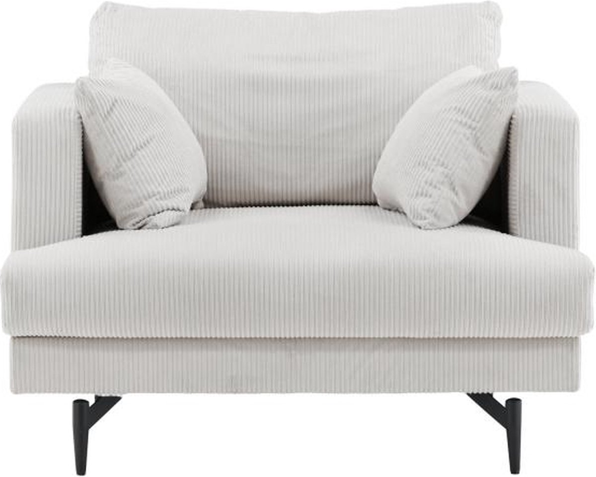 Svea - Ruma fauteuil - ribstof - beige