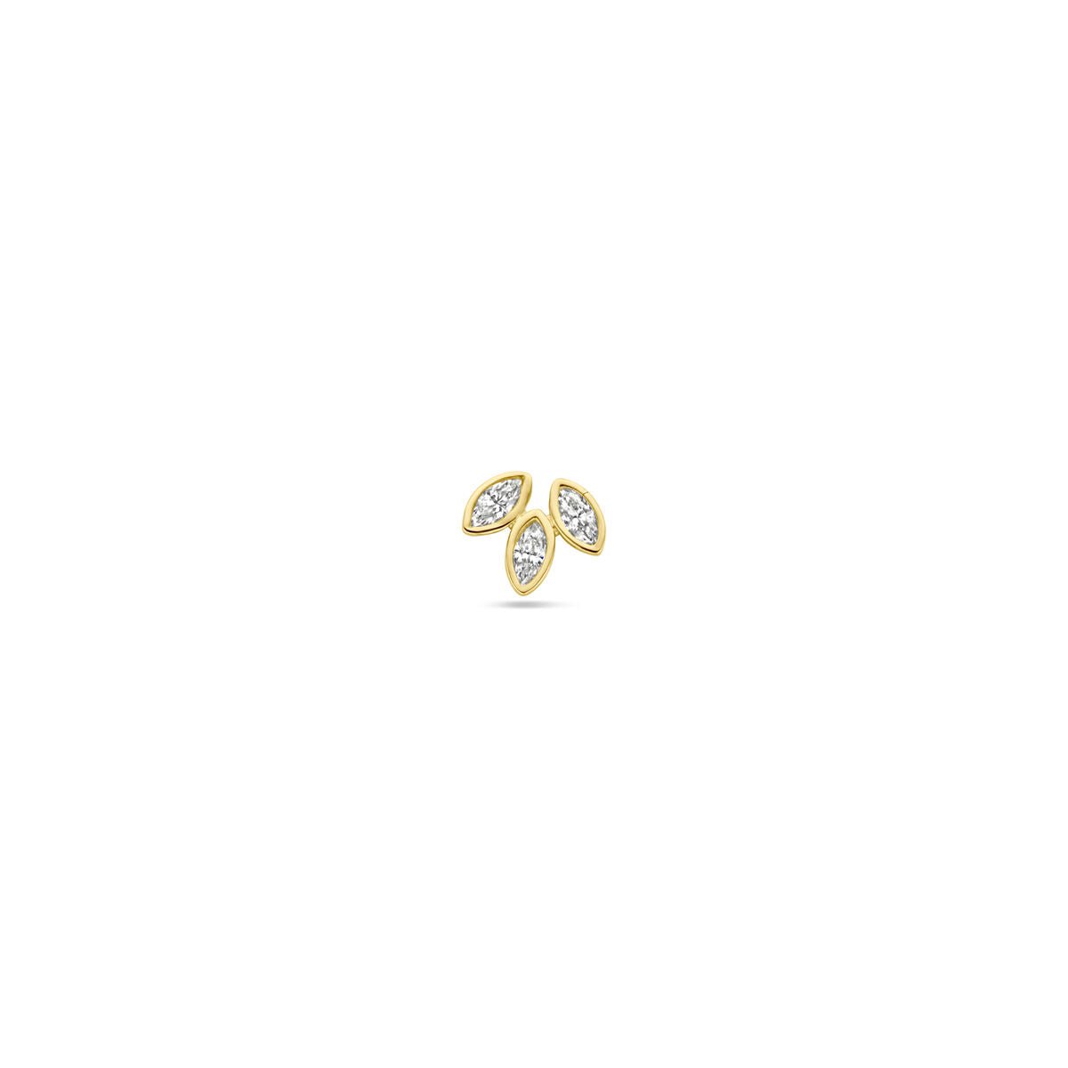 14K geelgoud flat back piercing zirkonia 5,5 mm - 4033255