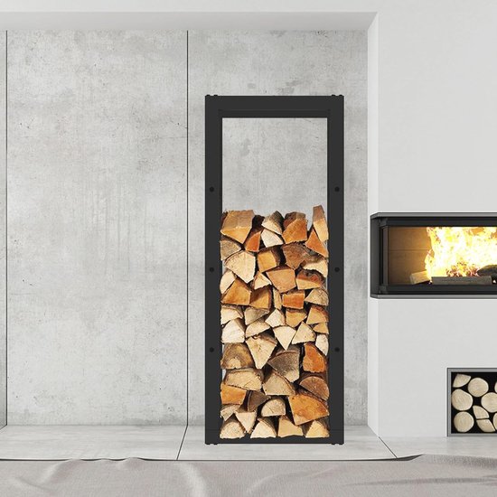 KARAT Brandhoutrek voor binnen en buiten, brandhoutrek, stapelhulp (Kreta, 80 x 25 x 80 cm