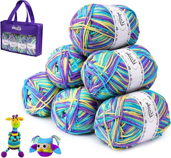 Gekleurde wol (6 kleuren)
