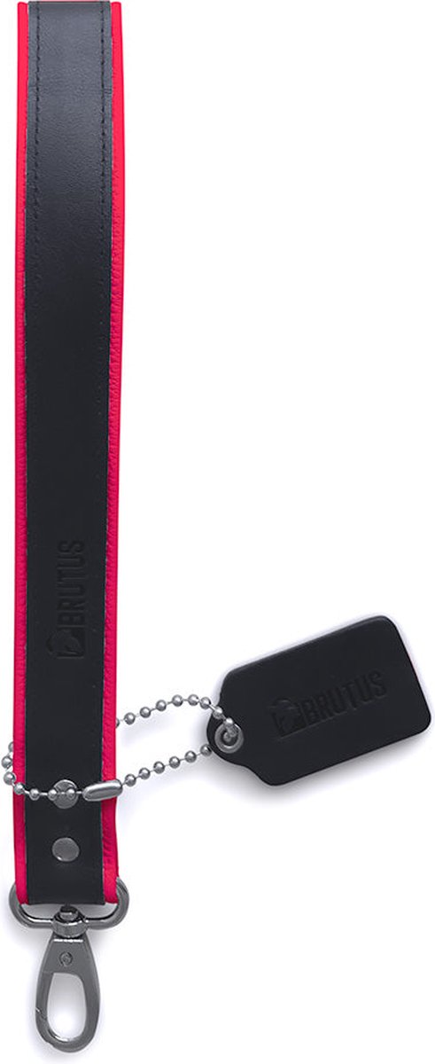 Goedkoopste Brutus - Korte Lederen Bondage Leash - Zwart/Rood