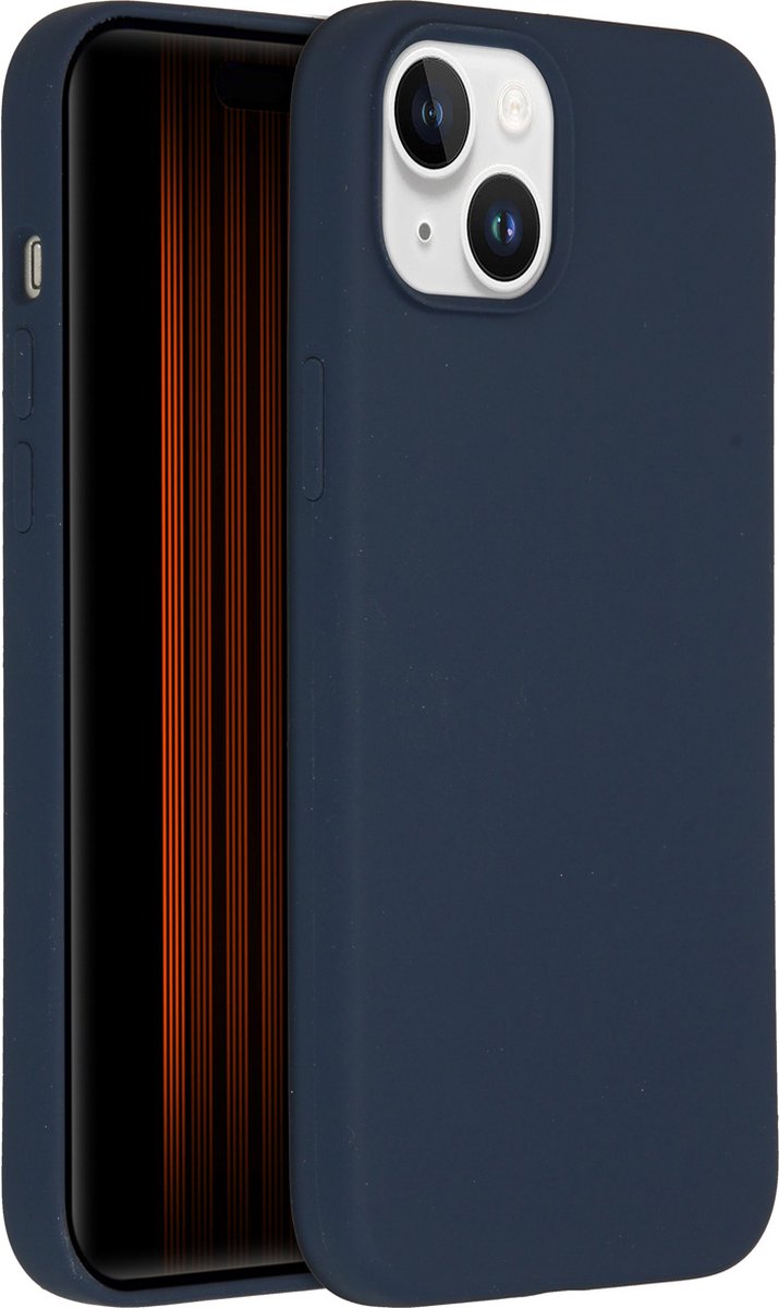 Accezz Hoesje Geschikt voor iPhone 15 Plus Hoesje Siliconen - Accezz Liquid Silicone Backcover met Geschikt voor MagSafe - Donkerblauw