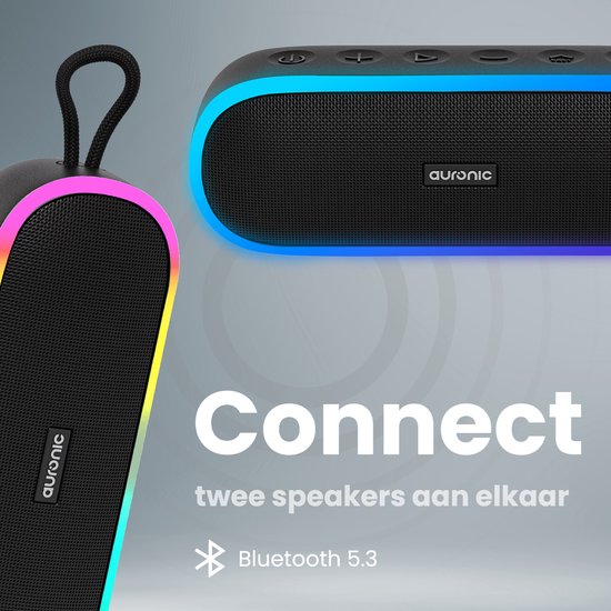 Auronic Bluetooth Speaker - Draadloze Muziek Box - 10 uur lang muziek luisteren - Extra Bass - Zwart