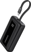 Bol.com Anker Zolo Powerbank (10.000mAh 30W Ingebouwde USB-C-kabel) - 1x USB-C & 1x USB-A Poort Zwart - Snelladen - Compact & Kr... aanbieding