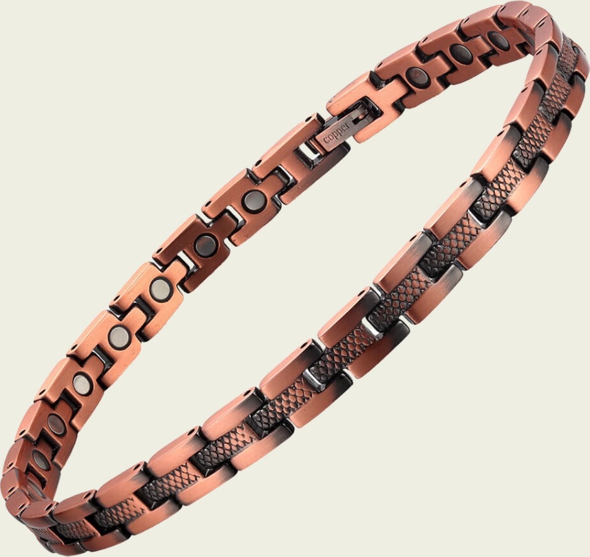 Luxe gezondheidsarmband magnetisch koper - 0,7 cm C