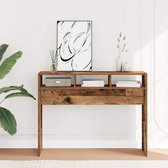 vidaXL - Table murale - 105x30x80 - cm - décorée - bois - ancien - couleur bois