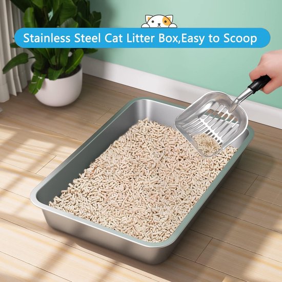 Roestvrijstalen Kattenbak Voor Grote Katten En Konijnen 1 Stuk 45 roestvrijstalen-kattenbak-voor-grote-katten-en-konijnen-1-stuk-45