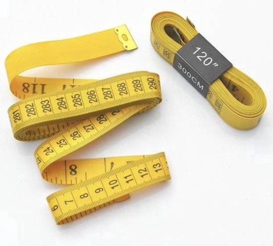 Fako Bijoux® - Meetlint 1.5 Meter - Meetlint Lichaam - Meetband - Klussen Meetlint - Lintmeter - Hobby Meetlint - 150cm - Smal - Geel