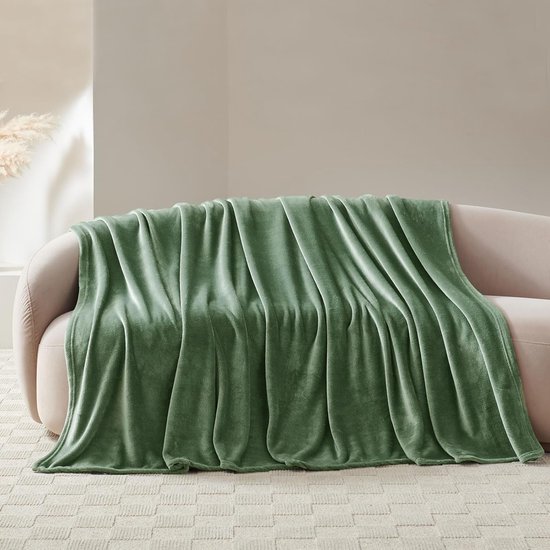 PHF 100% katoenen wafelgeweven deken - luxe decoratieve zachte ademende huidvriendelijke deken voor het hele seizoen - perfecte getextureerde deken voor bank bed sofa 127 x 152 cm - licht kaki/linnen