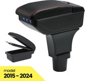Accoudoir Multifonctionnel - Convient pour Fiat 500 (2015-2024) - 7 Connexions USB - Compartiments de rangement - Porte-gobelet