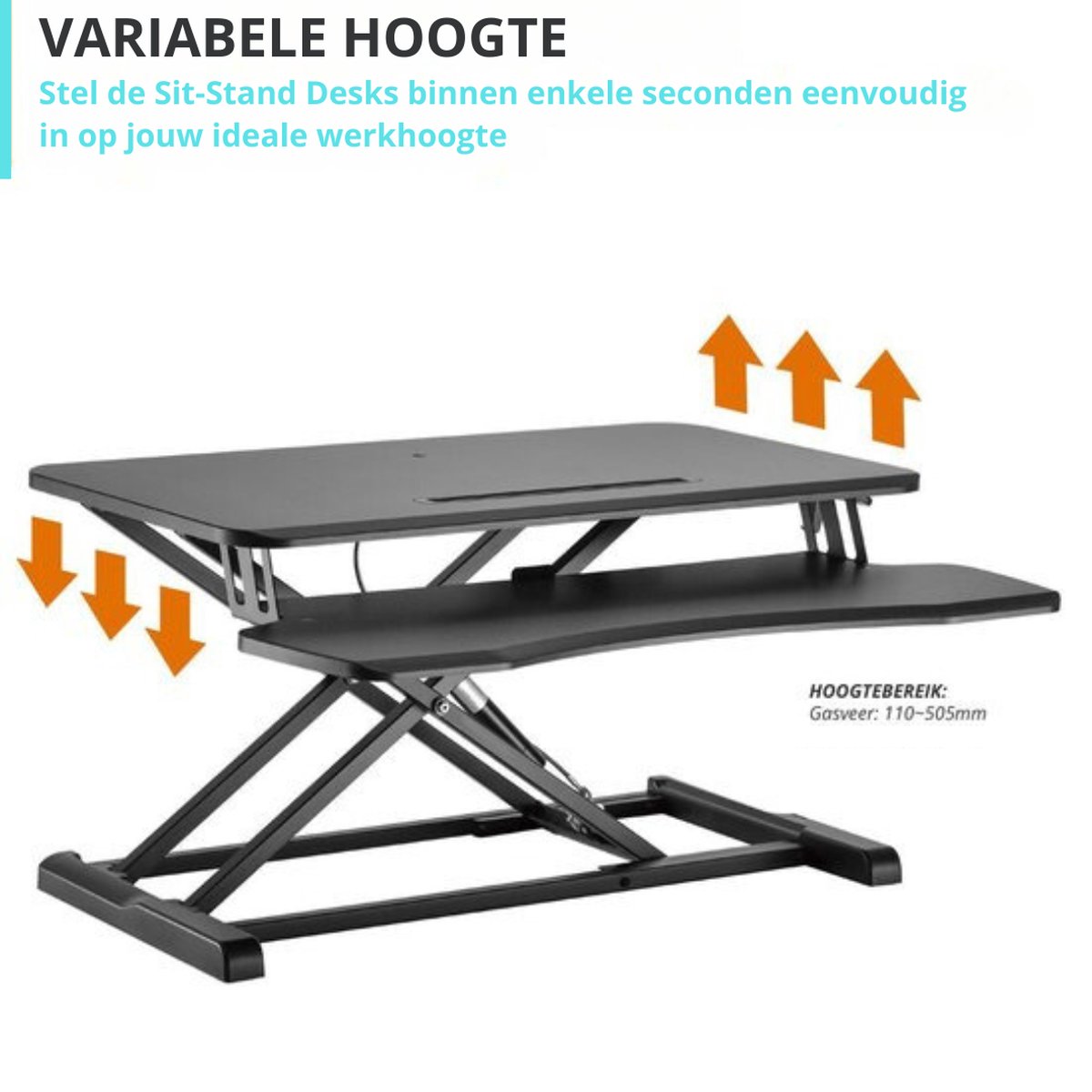 Livista Livista Gas-Spring Zit-Sta Bureau - afbeelding 2