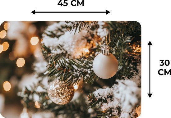 Sets de table - 6 pièces - 45x30 cm - Set de table en plastique - Noël - Sapin de Noël - Hiver - Intérieur - Neige - Dessous de plat - Décoration de table - Accessoires de décoration de table de cuisine