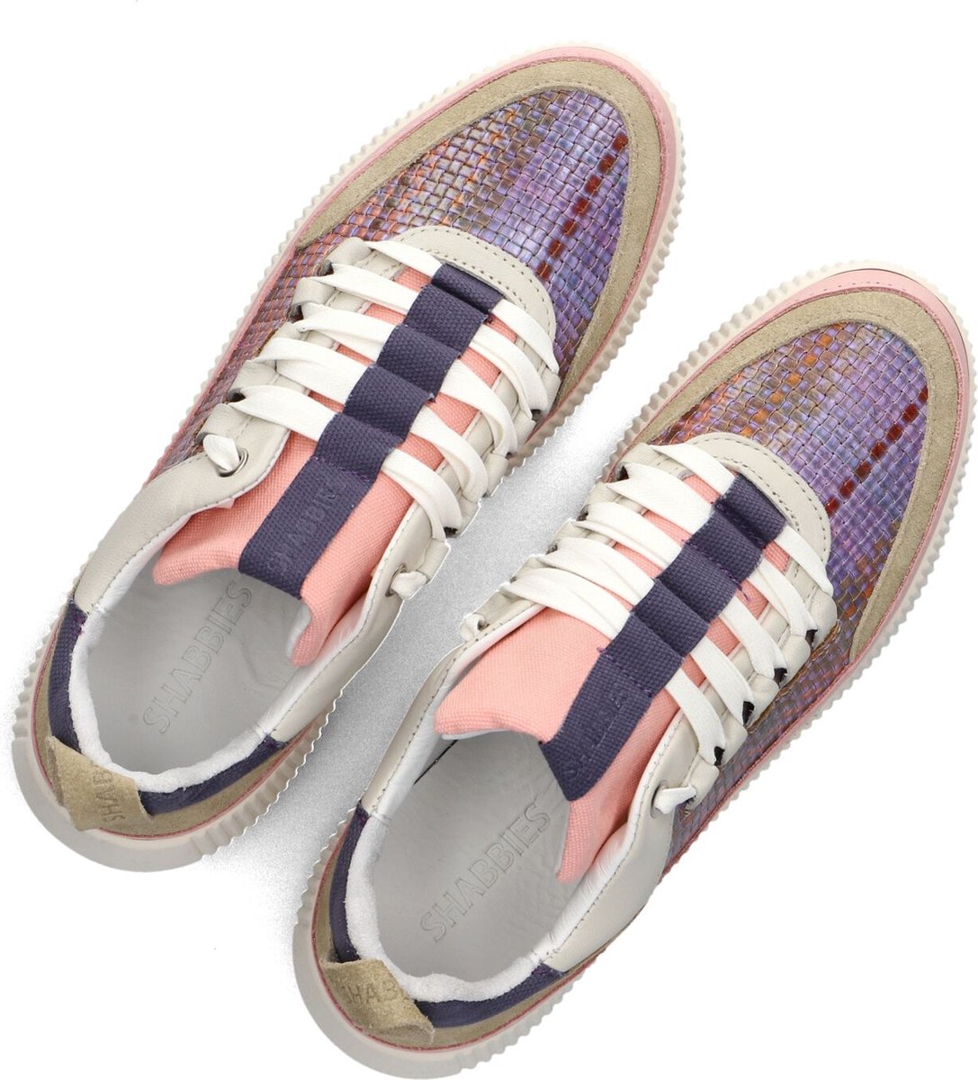 Shabbies Chavi Mireille Hoge sneakers Leren Sneaker Dames Paars Maat 41 bol