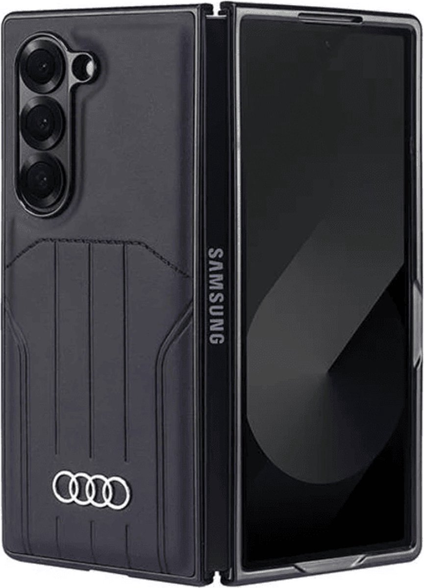 Audi Synthetic Leather MagSafe Back Case - Geschikt voor Samsung Galaxy Z Fold 6 - Zwart