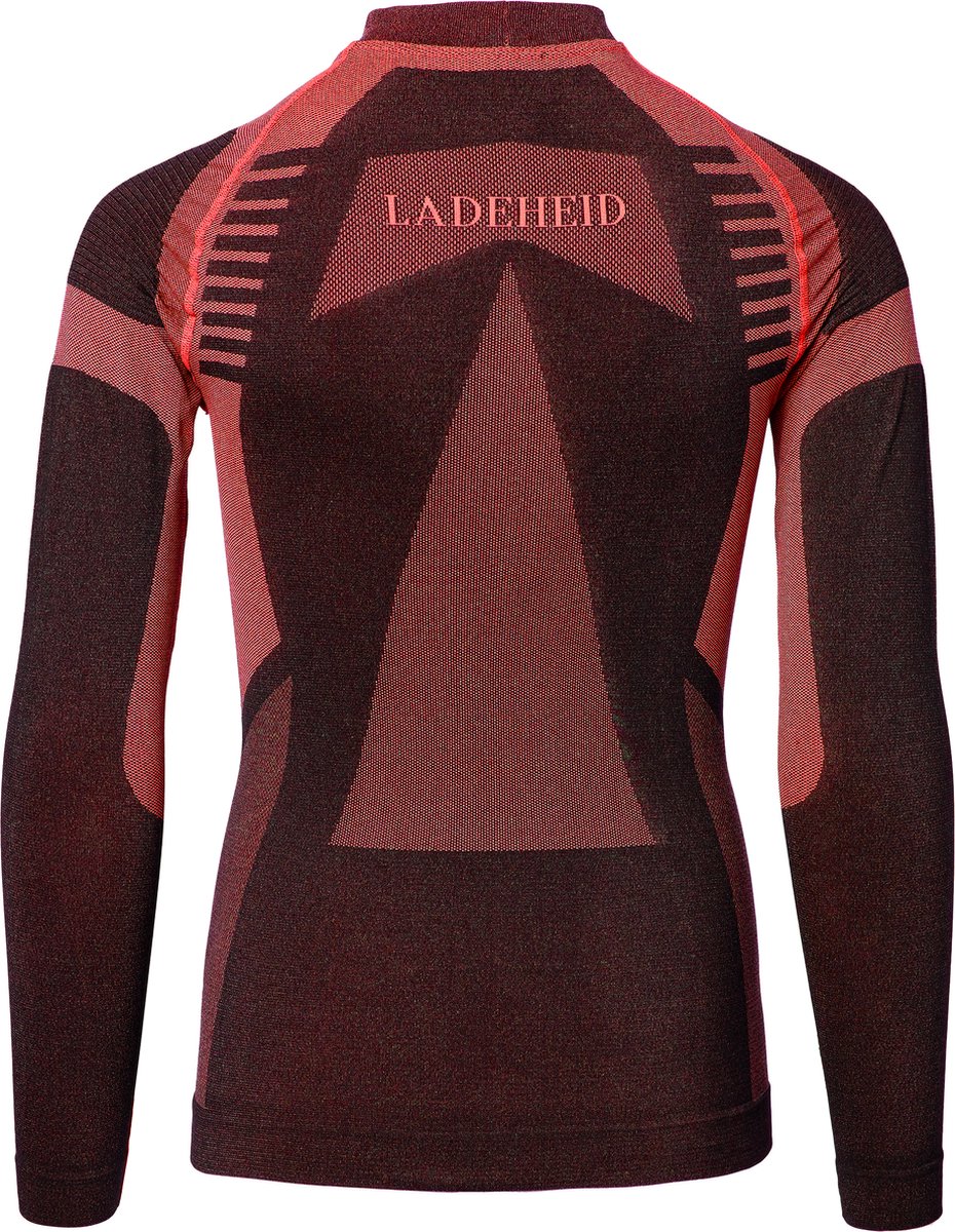Ladeheid Kinderen Thermoshirt - Thermo ondergoed – Jongen - Meisje - Thermokleding - Longsleeve – LA-SS-Thermo-Shirt-Men - Zwart/Rood - 158-164
