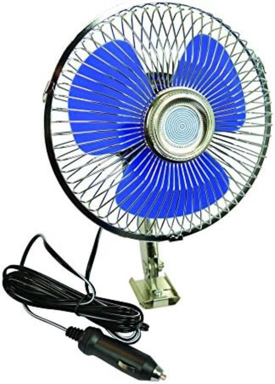 Oscillerende auto-koelventilator, ventilator met clip, 12V, 25W, voor dashboard, vrachtwagen en auto