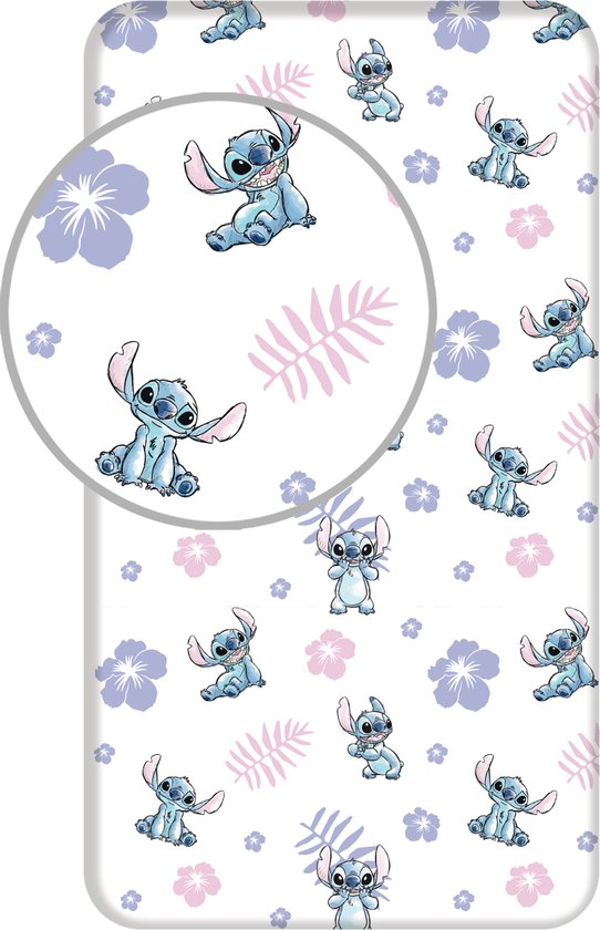 Hoeslaken Lilo & Stitch Happy - Seul - 90 x 190/200cm - Katoen