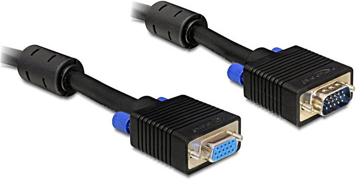 Image of Delock 82565 VGA-kabel SVGA Aansluitkabel VGA-stekker 15-polig, VGA-bus 15-polig 3 m Zwart