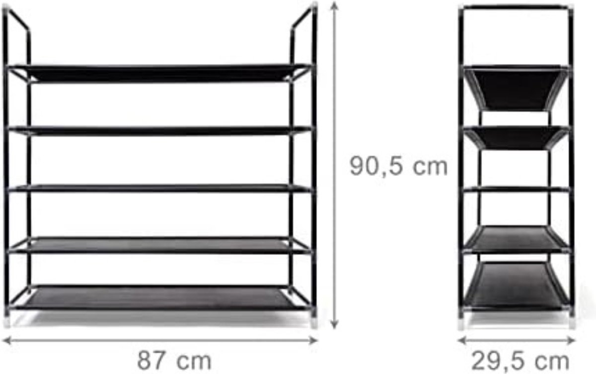 Solacis Schoenen Opbergsysteem - Schoenen Organizer - Schoenenbox - Schoenen Opbergen - Must Have In Huis! Zwart