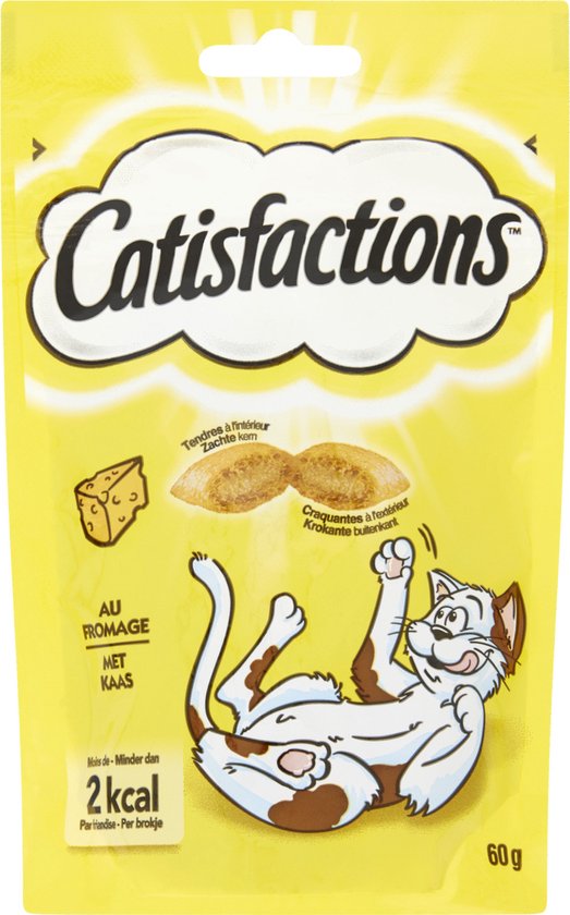 Catisfactions Kattensnoepjes - Kattensnack - Kaas - 1 zakje (60g)