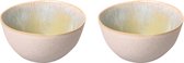 Palmer - Schaal - Kom - Light Blue Sea - 80 cl - 15 cm - Wit/Lichtblauw - Stoneware - Bordenset - 2 stuks