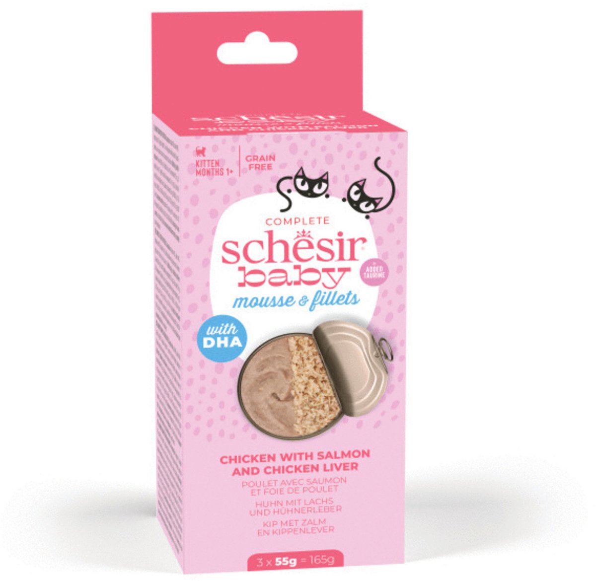 Schesir Schesir Baby - Kattenvoer - Kip Zalm 3x55 g