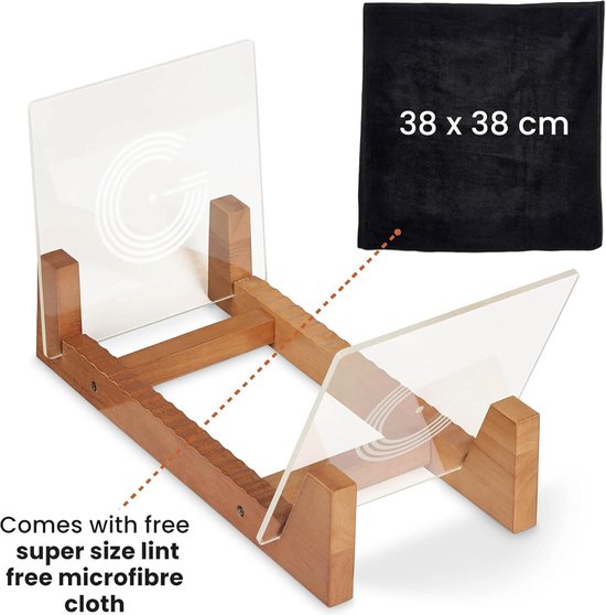 HIIMIEI Présentoir pour disques vinyles en acrylique pour jusqu'à 50 albums - Transparent
