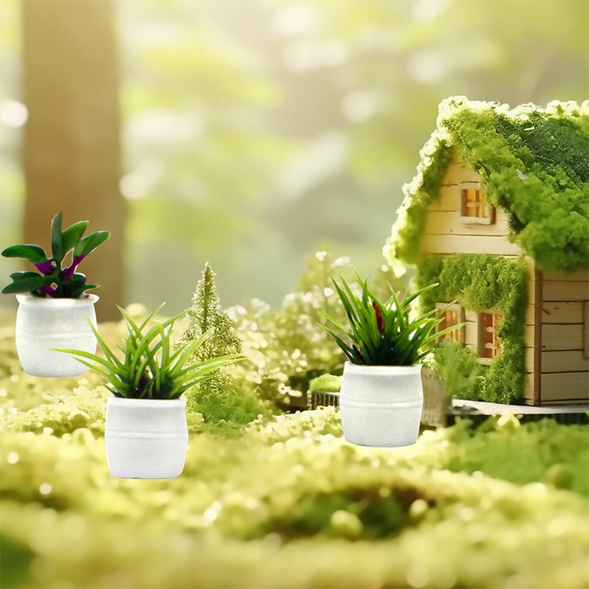 Vaguelly 2stücke Miniatur Bonsai Ornament Künstliche