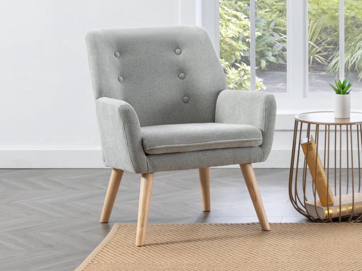 Vente-unique Fauteuil van grijze stof SERINO Grijs