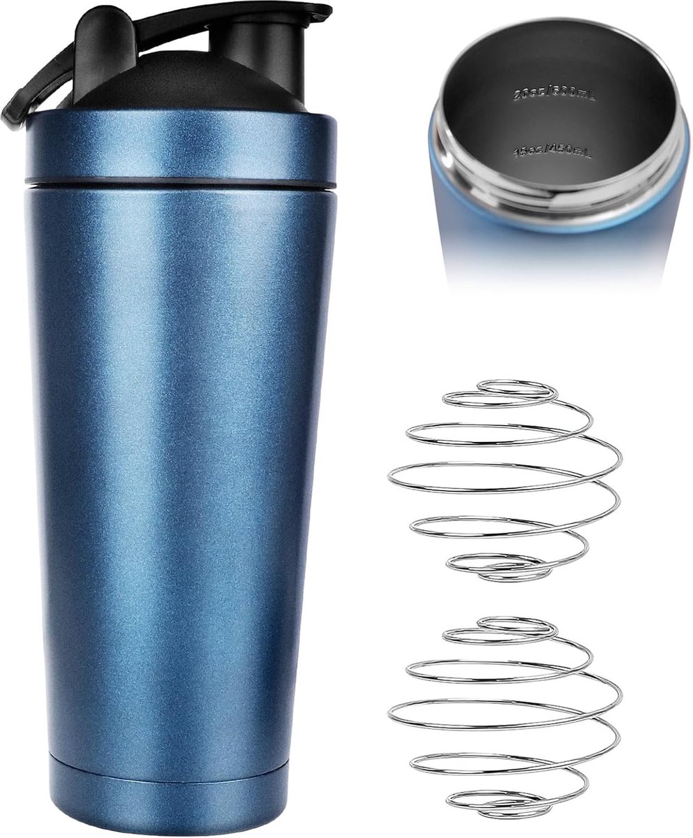 Goedkoopste Goodivery ® Roestvrijstalen Shakerfles voor Proteïne en Sportdranken, 750 ml, Dubbelwandig en Vacuüm Geïsoleerd