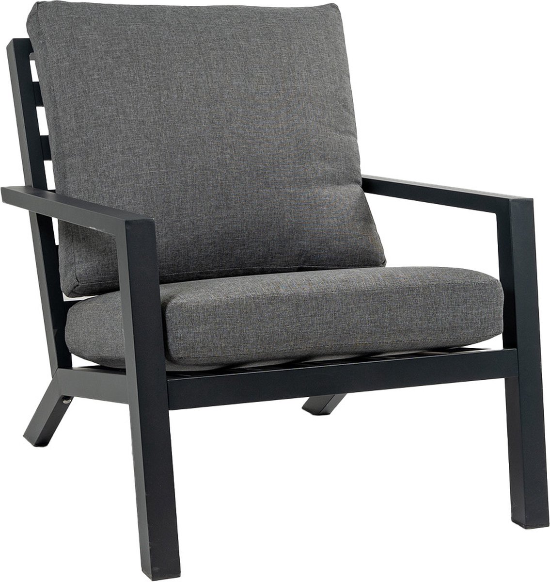 Loungestoel Bezano | Matt Black/Grey | Aluminium