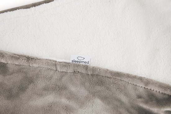 SleedMed Elektrische Knuffeldeken Taupe - Bovendeken - Warmtedeken - Fleece&Flanel - 180x130cm - 180min Timer