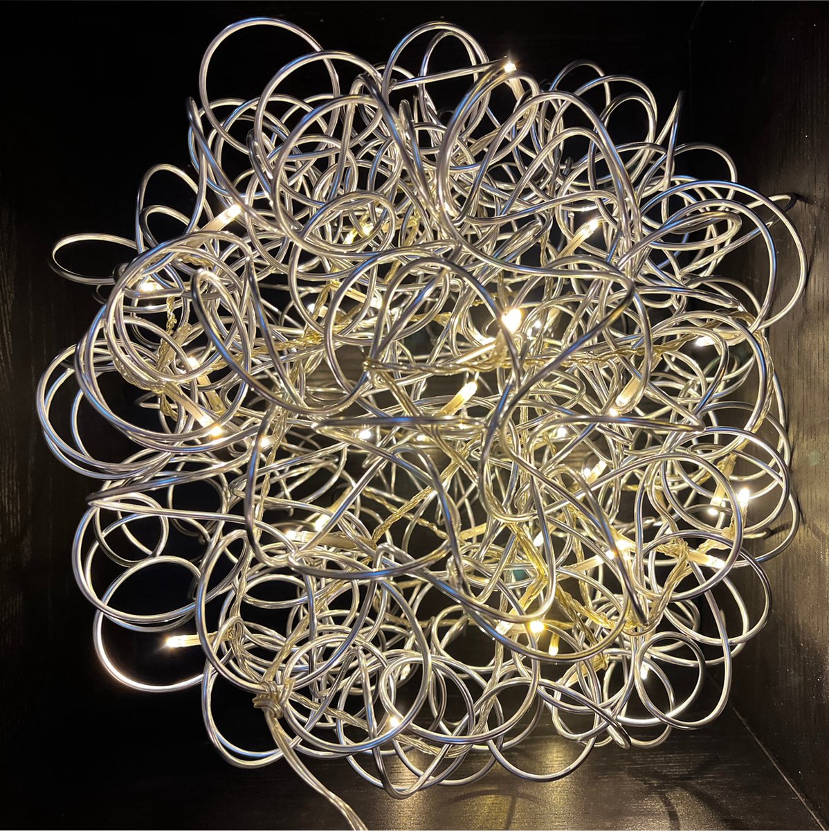 3D Kerstbal "Galax Cluster" met 50 LEDs - Zilver ø30 cm
