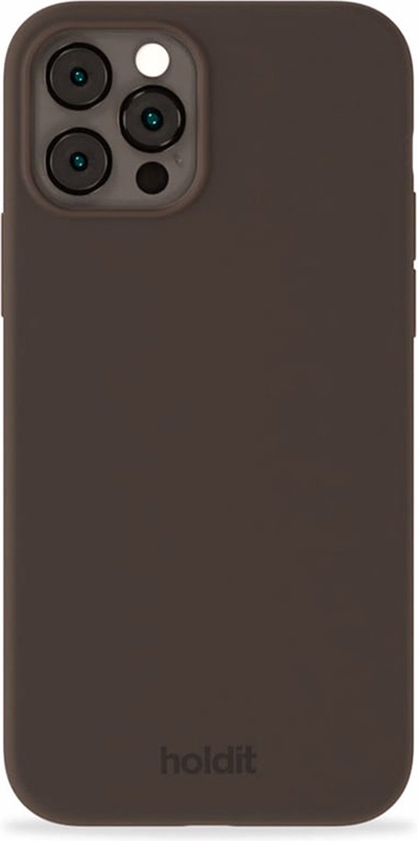 Holdit Silicone Case geschikt voor Apple iPhone 12 (Pro) - Chocolate