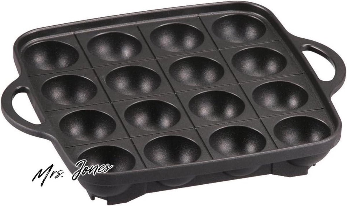 Mrs. Jones Takoyaki grillpan medium zwart - huisgemaakt - octopus balletjes .