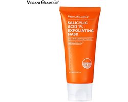 VIBRANT GLAMOUR - Diep Reinigend Salicylic Acid 1% Exfoliërend Masker – Vermindert Onzuiverheden - Verfijnt Poriën - Mee-eters - Vette Huid - Acnegevoelig - Poriën Verkleinen - Stralende Teint - Dode Huidcellen Verwijderen
