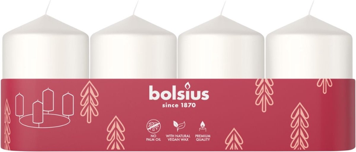 Bolsius Stompkaars - 60/40 - 4 stuks per verpakking - Cloudy White Wit