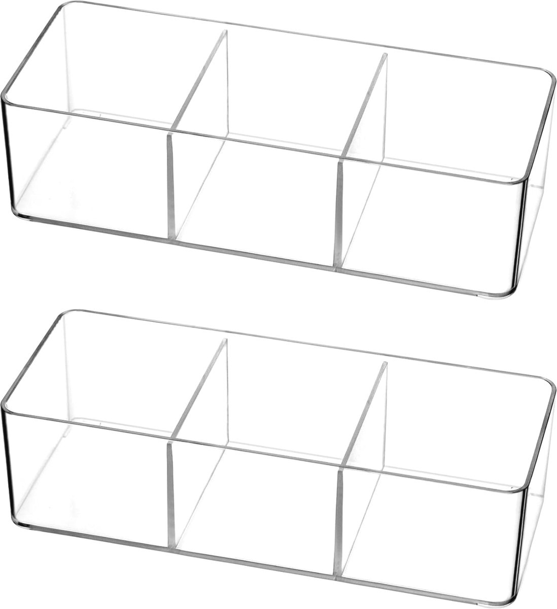 QWORK® 2 stuks acryl theezakje opbergdoos theezakje organizer voor theezakjes, koffiezakjes, koffiepads, zoetstoffen, suiker en meer