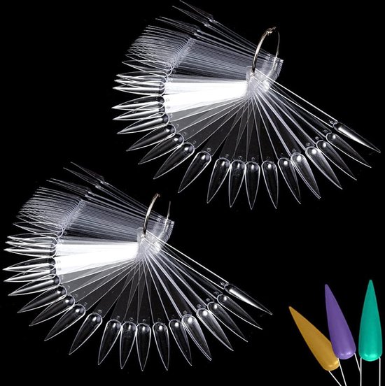 100 Stück Nagel Display Tips Mit Nummernstickern – Transparente Übungsnagelspitzen Für Nail Art