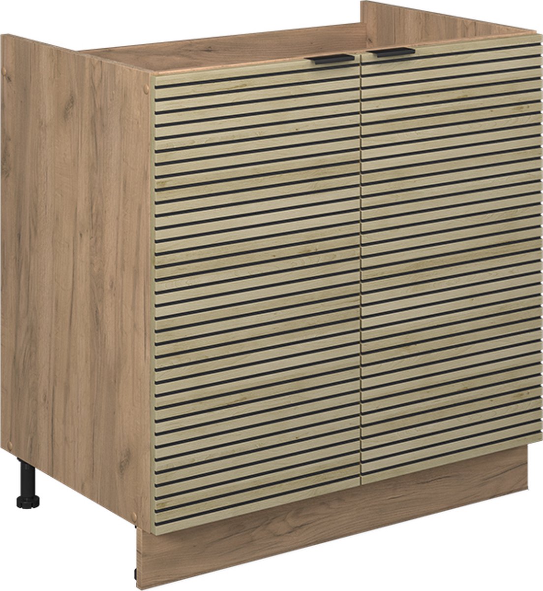 Vicco Fame-Line Wastafelonderkasten – 80 cm zonder werkblad Eiken paneel