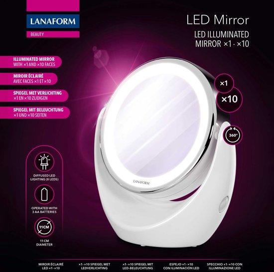 Make-up Spiegel met Verlichting - LED spiegel - 16x LED - Vergrotende
