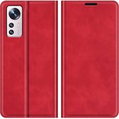 Etui Xiaomi 12 Lite - Etui Portefeuille - Similicuir - Rouge