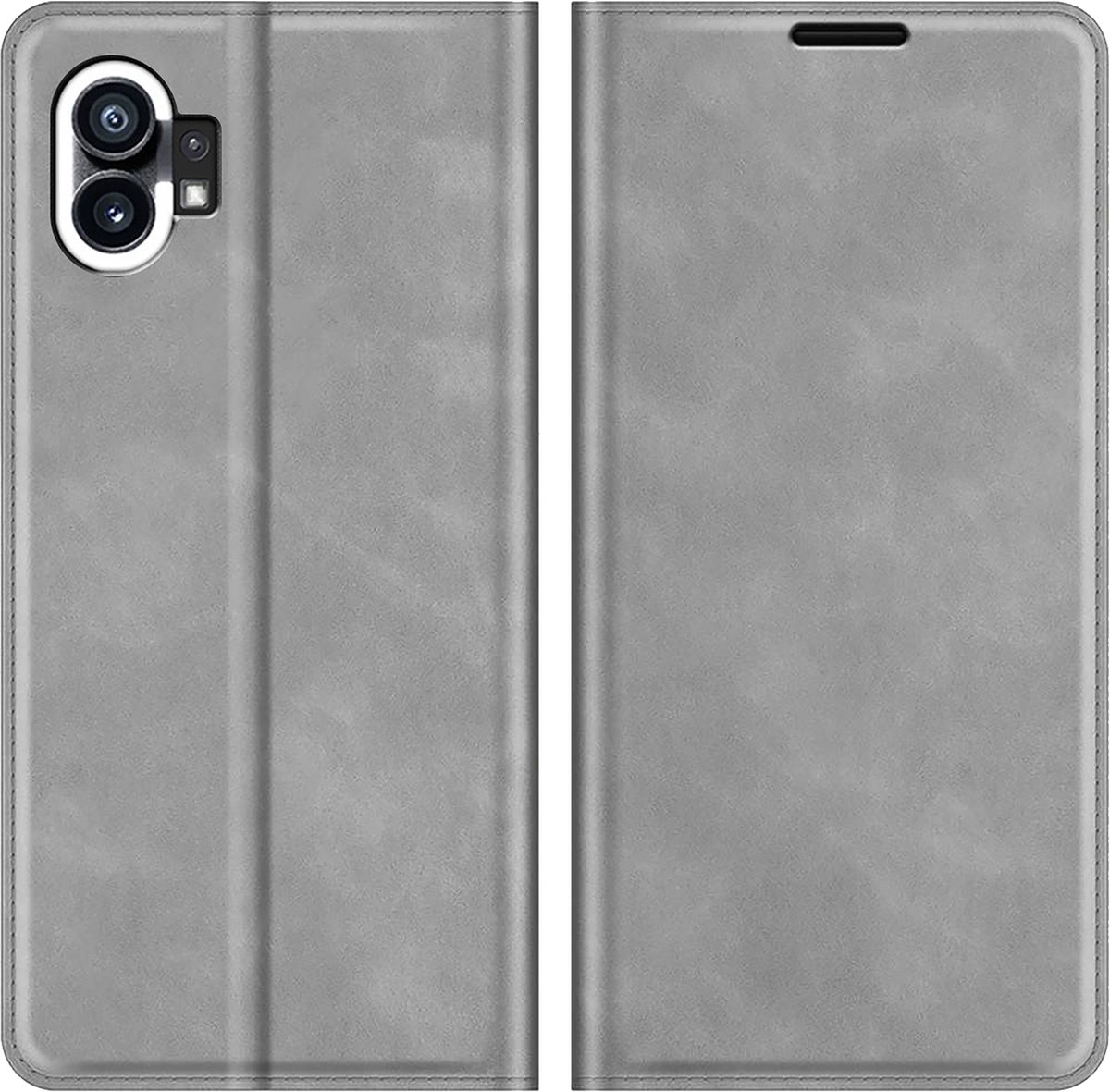 Cazy hoesje geschikt voor Nothing Phone (1) - Hoesje met Pasjeshouder - Luxe Book Case - Grijs