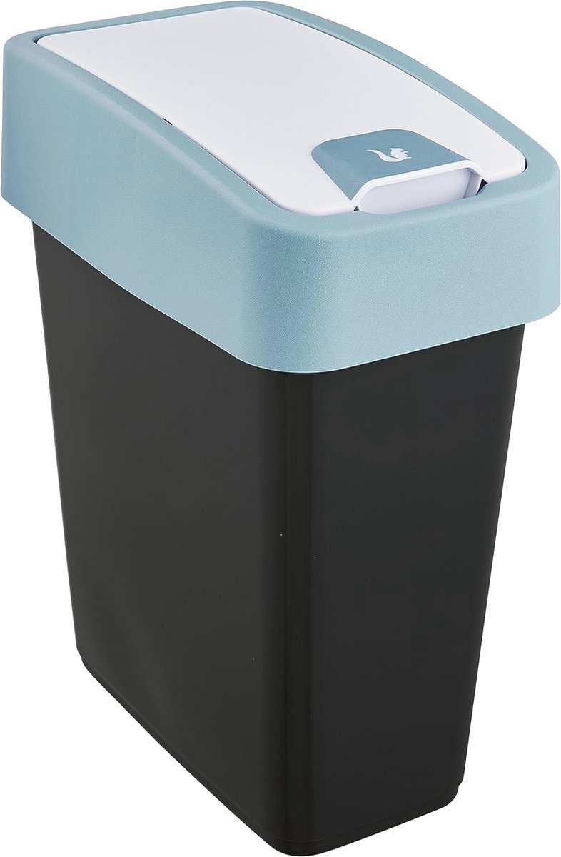 Goedkoopste Compacte Premium Afvalbak met Flip-Deksel - 10L, Soft Touch, Magnetische Sluiting - Nordic Blue